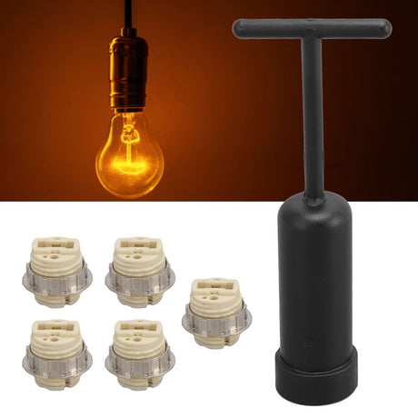 5Pcs G9 Ceramic Lamp Holder Temperature Resistance Zinc Alloy Ring Light Bulb Base Socket with Socket Ring Removal Tool