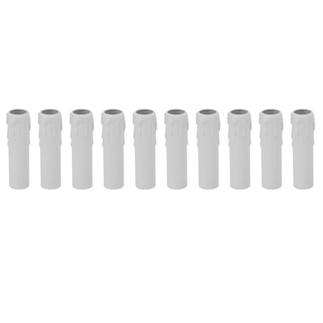 10pcs 4 Inch Candle Covers Sleeves Simulation Vintage Wax Drop Candle Socket Covers for Chandelier White