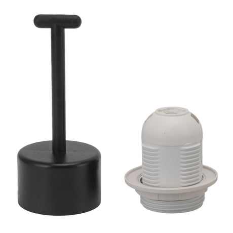 10Pcs E27 Light Base Socket Copper Core High Temperature Resistance E27 Light Holder Base with Lamp Sleeve for DIY White