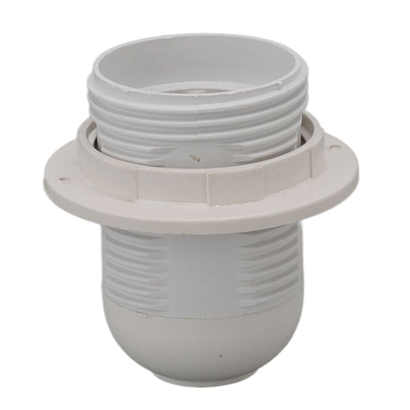 10Pcs E27 Light Base Socket Copper Core High Temperature Resistance E27 Light Holder Base with Lamp Sleeve for DIY White