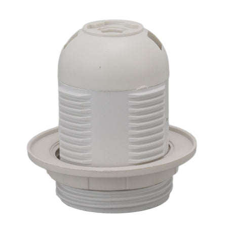 10Pcs E27 Light Base Socket Copper Core High Temperature Resistance E27 Light Holder Base with Lamp Sleeve for DIY White