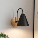 Corridor Wall Lamp Iron Lampshade Wall Mounted Curved Light for Bedroom Living Room Study Without Lamp Bulb Black