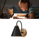 Corridor Wall Lamp Iron Lampshade Wall Mounted Curved Light for Bedroom Living Room Study Without Lamp Bulb Black