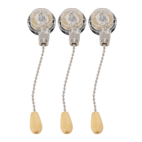 3Pcs Ceiling Fan Lamp Switch Rustproof Replacement Ceiling Light Pull Chain Switch 250V 125V Chrome