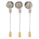 3Pcs Ceiling Fan Lamp Switch Rustproof Replacement Ceiling Light Pull Chain Switch 250V 125V Chrome