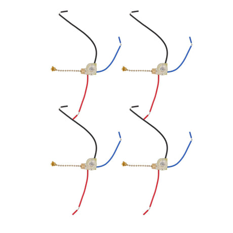 4Pcs Ceiling Fan Light Switch Replacement Lamp Pull Chain Switch 3 Wire Ceiling Fan Lamp Switch 250V 125V Gold