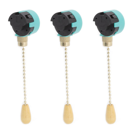 3Pcs Ceiling Light Pull Chain Switch 3 Speed 4 Wire Ceiling Fan Lamp Switch for Ceiling Lamp Fan Lamp Wall Lamp Gold