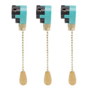 3Pcs Ceiling Light Pull Chain Switch 3 Speed 4 Wire Ceiling Fan Lamp Switch for Ceiling Lamp Fan Lamp Wall Lamp Gold