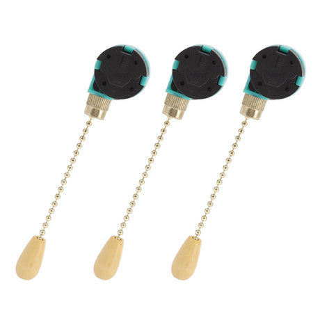3Pcs Ceiling Light Pull Chain Switch 3 Speed 4 Wire Ceiling Fan Lamp Switch for Ceiling Lamp Fan Lamp Wall Lamp Gold
