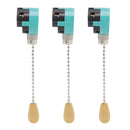 3Pcs Ceiling Light Pull Chain Switch 3 Speed 4 Wire Ceiling Fan Lamp Switch for Ceiling Lamp Fan Lamp Wall Lamp Chrome