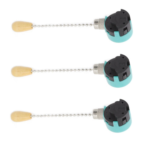 3Pcs Ceiling Light Pull Chain Switch 3 Speed 4 Wire Ceiling Fan Lamp Switch for Ceiling Lamp Fan Lamp Wall Lamp Chrome