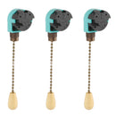 3Pcs Ceiling Light Pull Chain Switch 3 Speed 4 Wire Ceiling Fan Lamp Switch for Ceiling Lamp Fan Lamp Wall Lamp Bronze