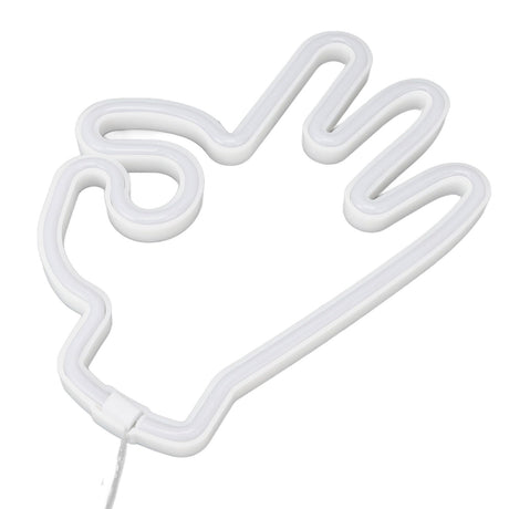 Hand Finger Neon Light OK Shaped LED Neon Sign Battery USB and Battery Powered Wall Decor Light for Home Bedroom