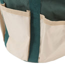 Round Garden Tools Bag 6 Pockets Oxford Cloth Gardening Tool Storage Tote for Men Women Gardener Green with Cream Color