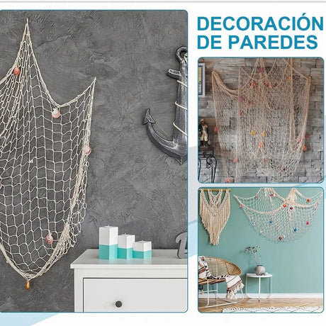 Nautical Decorative Fishing Net Cotton Hand Weaving Mediterranean Style Fishing Net for Party Home Photography Props