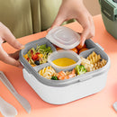 2 Layer Plastic Salad Lunch Box Microwave Safe Salad Lunch Container Portable Fruit Fat Reducing Light Food Picnic Box for Office Workers White, 1200ml