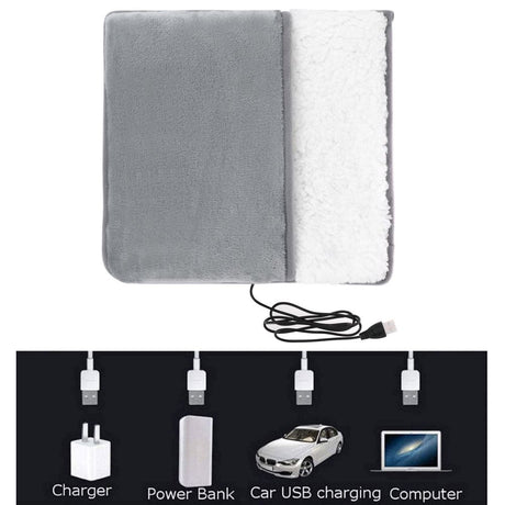 Winter USB Foot Warmer Built In Heater Fast Heating Safe Start Warm Foot Cover Feet Heating Pad Warmer Massager Washable