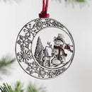 Pewter Christmas Tree Metal Pendant DIY Craft Hanging Decoration for Xmas Tree Home Party