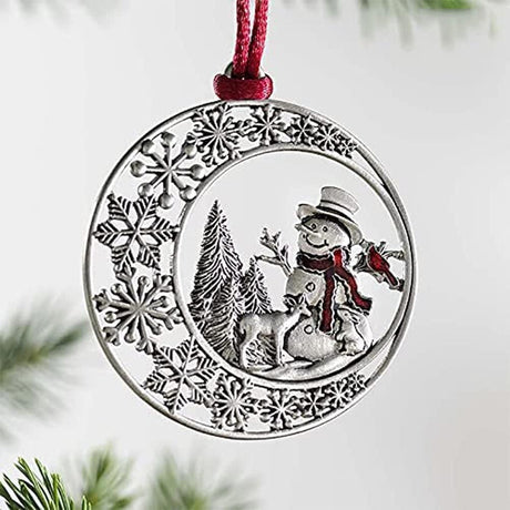 Pewter Christmas Tree Metal Pendant DIY Craft Hanging Decoration for Xmas Tree Home Party