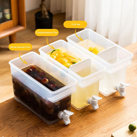 3.5 L Plastic Drink Dispenser Beverage Dispenser with Spigot Iced Juice Dispenser for Fridge Party Daily Use