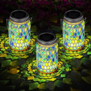 Mosaic Solar Lights Outdoor Hanging Lanterns Waterproof Mosaic Solar Lanterns Outdoor Solar Night Lights Table Lamps Decoration