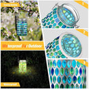 Mosaic Solar Lights Outdoor Hanging Lanterns Waterproof Mosaic Solar Lanterns Outdoor Solar Night Lights Table Lamps Decoration