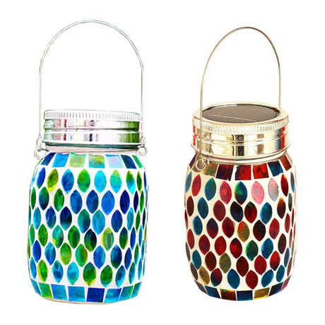Mosaic Solar Lights Outdoor Hanging Lanterns Waterproof Mosaic Solar Lanterns Outdoor Solar Night Lights Table Lamps Decoration