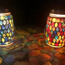 Mosaic Solar Lights Outdoor Hanging Lanterns Waterproof Mosaic Solar Lanterns Outdoor Solar Night Lights Table Lamps Decoration