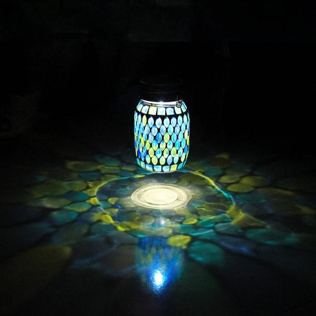 Mosaic Solar Lights Outdoor Hanging Lanterns Waterproof Mosaic Solar Lanterns Outdoor Solar Night Lights Table Lamps Decoration