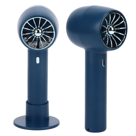 Handheld Fan Handheld 3 Levels Adjustable Speed 2 in 1 USB Charge Strong Power Portable Low Noise Portable Fan Handheld Blue