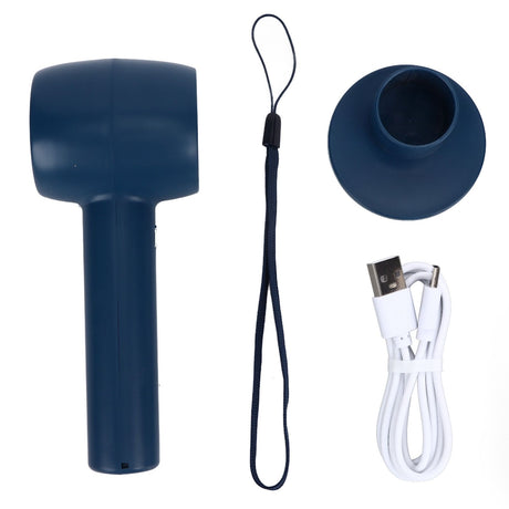 Handheld Fan Handheld 3 Levels Adjustable Speed 2 in 1 USB Charge Strong Power Portable Low Noise Portable Fan Handheld Blue