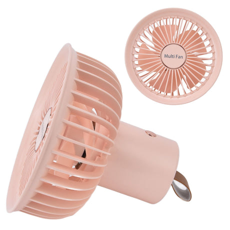 Electric Fan Portable Multifunctional Usb Charging Outdoor Hanging Battery Powered Fan for Home Office Study Camping Pink
