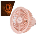 Electric Fan Portable Multifunctional Usb Charging Outdoor Hanging Battery Powered Fan for Home Office Study Camping Pink