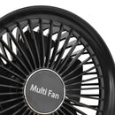 Electric Fan Portable Multifunctional Usb Charging Outdoor Hanging Battery Powered Fan for Home Office Study Camping Black