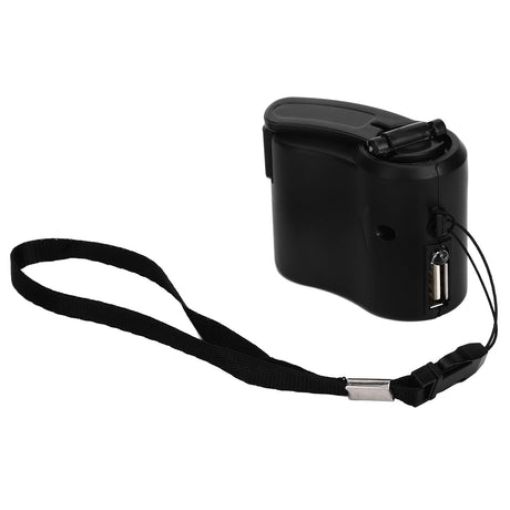 USB Hand Crank Phone Charger Portable Hand Power USB Charger for Outdoor Hiking Camping Black