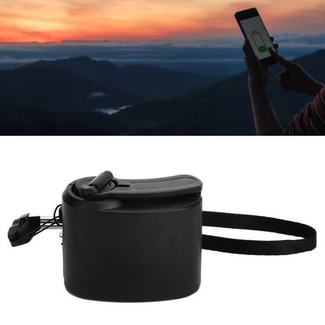 USB Hand Crank Phone Charger Portable Hand Power USB Charger for Outdoor Hiking Camping Black