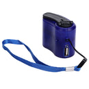 USB Hand Crank Phone Charger Portable Hand Power USB Charger for Outdoor Hiking Camping Blue