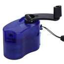 USB Hand Crank Phone Charger Portable Hand Power USB Charger for Outdoor Hiking Camping Blue