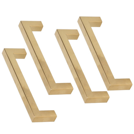 4 Sets Cabinet Door Handle Golden Stainless Steel Wardrobe Handles Replacement Kitchen Cupboard Pull12x12x96mm