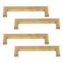 4 Sets Cabinet Door Handle Golden Stainless Steel Wardrobe Handles Replacement Kitchen Cupboard Pull12x12x128mm