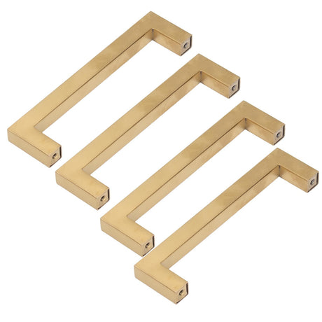4 Sets Cabinet Door Handle Golden Stainless Steel Wardrobe Handles Replacement Kitchen Cupboard Pull12x12x160mm