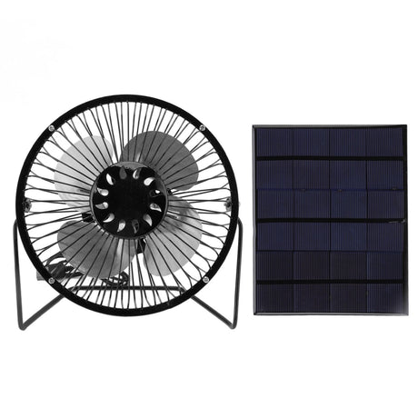 Mini Solar Fan 6V 3.5W USB Solar Powered Black Polysilicon Material Portable Solar Panel Fan for Picnic Fishing