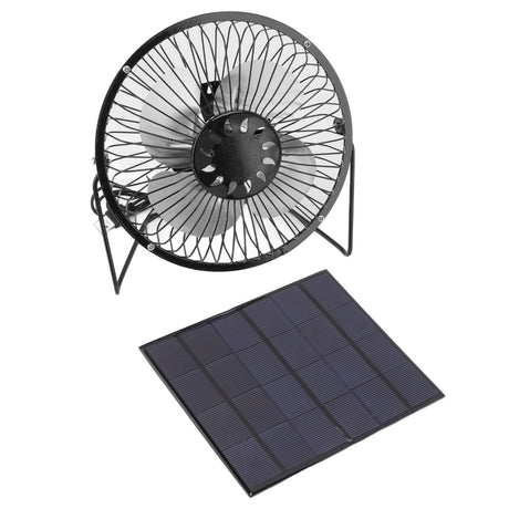 Mini Solar Fan 6V 3.5W USB Solar Powered Black Polysilicon Material Portable Solar Panel Fan for Picnic Fishing