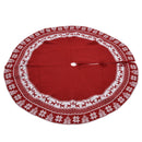 Knitted Christmas Tree Skirt Reusable Xmas Tree Stand Mat Floor Protector Home Party DecorationRed