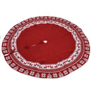 Knitted Christmas Tree Skirt Reusable Xmas Tree Stand Mat Floor Protector Home Party DecorationRed