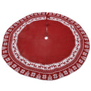 Knitted Christmas Tree Skirt Reusable Xmas Tree Stand Mat Floor Protector Home Party DecorationRed