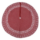 Knitted Christmas Tree Skirt Reusable Xmas Tree Stand Mat Floor Protector Home Party DecorationRed