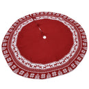 Knitted Christmas Tree Skirt Reusable Xmas Tree Stand Mat Floor Protector Home Party DecorationRed