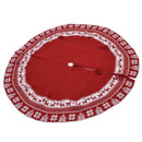 Knitted Christmas Tree Skirt Reusable Xmas Tree Stand Mat Floor Protector Home Party DecorationRed