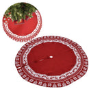 Knitted Christmas Tree Skirt Reusable Xmas Tree Stand Mat Floor Protector Home Party DecorationRed